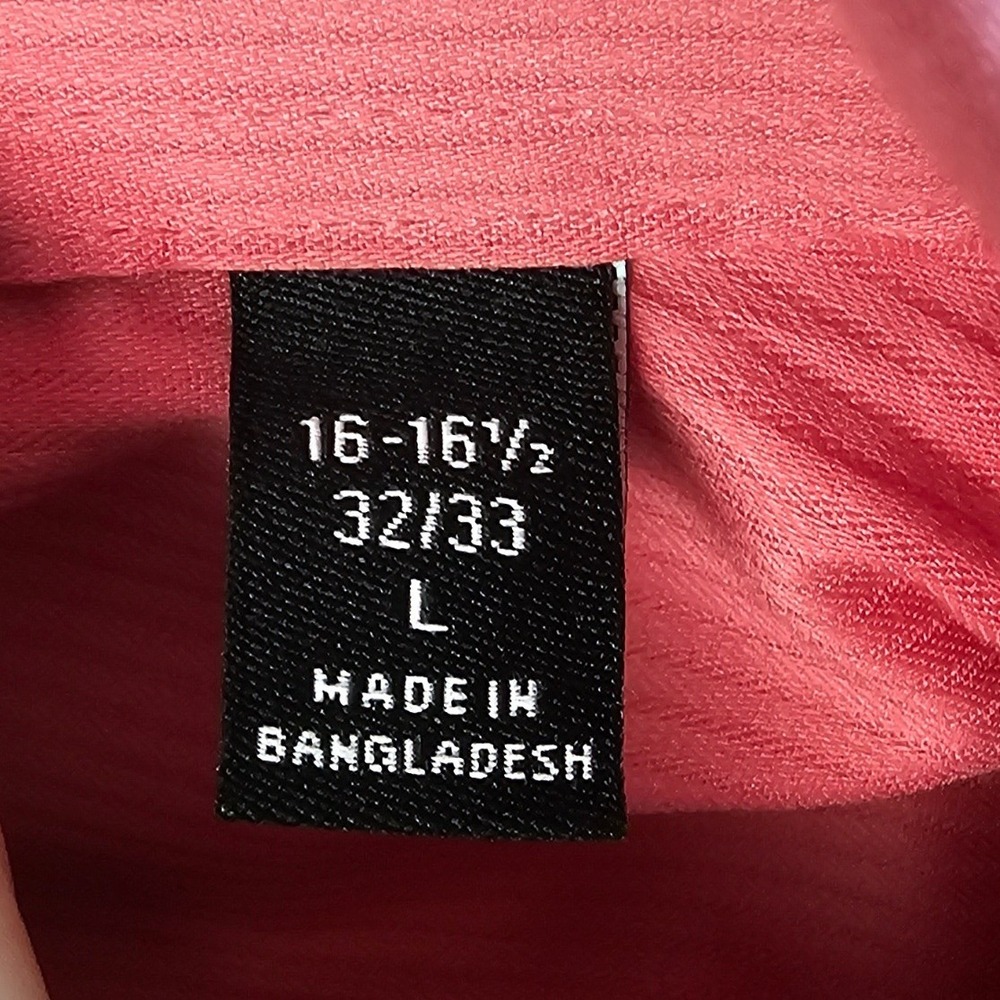 Van Heusen Mens Regular Fit Stretch Dress Shirt Rouge Pink 16-16.5 32/33 L NEW - Picture 4 of 7